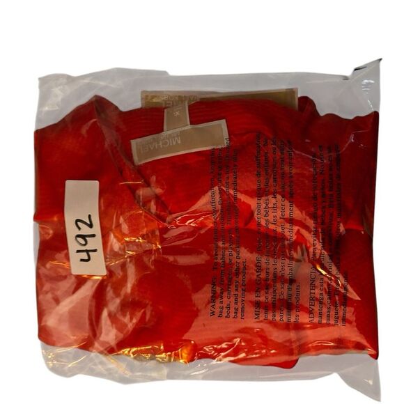 MICHAEL Michael Kors Solid Satin Tie Sleeve Split V-Neck Woven Blouse Size XL - Picture 13 of 13